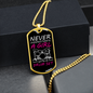 Drummer Necklace A Girl With a Drumset Necklace Stainless Steel or 18k Gold Dog Tag 24" Chain-Express Your Love Gifts
