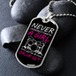 Drummer Necklace A Girl With a Drumset Necklace Stainless Steel or 18k Gold Dog Tag 24" Chain-Express Your Love Gifts