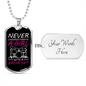 Drummer Necklace A Girl With a Drumset Necklace Stainless Steel or 18k Gold Dog Tag 24" Chain-Express Your Love Gifts
