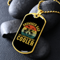 Drummer Necklace Cooler Drummer Dad Necklace Stainless Steel or 18k Gold Dog Tag 24" Chain-Express Your Love Gifts