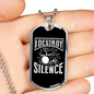 Drummer Necklace Destroy Silenece Drumset Necklace Stainless Steel or 18k Gold Dog Tag 24" Chain-Express Your Love Gifts