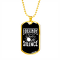 Drummer Necklace Destroy Silenece Drumset Necklace Stainless Steel or 18k Gold Dog Tag 24" Chain-Express Your Love Gifts