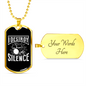 Drummer Necklace Destroy Silenece Drumset Necklace Stainless Steel or 18k Gold Dog Tag 24" Chain-Express Your Love Gifts