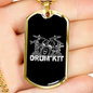 Drummer Necklace Drum Kit Necklace Stainless Steel or 18k Gold Dog Tag 24" Chain-Express Your Love Gifts