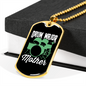 Drummer Necklace Drum Major Mother Necklace Stainless Steel or 18k Gold Dog Tag 24" Chain-Express Your Love Gifts