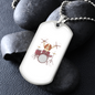 Drummer Necklace Drummer Dog Necklace Stainless Steel or 18k Gold Dog Tag 24" Chain-Express Your Love Gifts