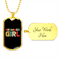 Drummer Necklace Drummer Girl Necklace Stainless Steel or 18k Gold Dog Tag 24" Chain-Express Your Love Gifts