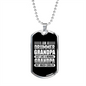 Drummer Necklace Drummer Grandpa Necklace Stainless Steel or 18k Gold Dog Tag 24" Chain-Express Your Love Gifts