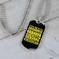 Drummer Necklace Drummer Grandpa Yellow Necklace Stainless Steel or 18k Gold Dog Tag 24" Chain-Express Your Love Gifts