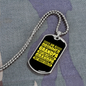 Drummer Necklace Drummer Grandpa Yellow Necklace Stainless Steel or 18k Gold Dog Tag 24" Chain-Express Your Love Gifts