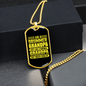 Drummer Necklace Drummer Grandpa Yellow Necklace Stainless Steel or 18k Gold Dog Tag 24" Chain-Express Your Love Gifts