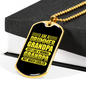 Drummer Necklace Drummer Grandpa Yellow Necklace Stainless Steel or 18k Gold Dog Tag 24" Chain-Express Your Love Gifts