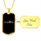 Drummer Necklace Drummer Heartbeat Necklace Stainless Steel or 18k Gold Dog Tag 24" Chain-Express Your Love Gifts