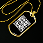 Drummer Necklace Drummer Normal Grandpa Necklace Stainless Steel or 18k Gold Dog Tag 24" Chain-Express Your Love Gifts