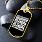 Drummer Necklace Drummer Normal Grandpa Necklace Stainless Steel or 18k Gold Dog Tag 24" Chain-Express Your Love Gifts