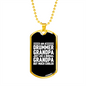 Drummer Necklace Drummer Normal Grandpa Necklace Stainless Steel or 18k Gold Dog Tag 24" Chain-Express Your Love Gifts