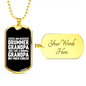 Drummer Necklace Drummer Normal Grandpa Necklace Stainless Steel or 18k Gold Dog Tag 24" Chain-Express Your Love Gifts