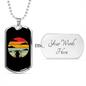 Drummer Necklace Drummer Retro Circle Necklace Stainless Steel or 18k Gold Dog Tag 24" Chain-Express Your Love Gifts