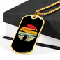 Drummer Necklace Drummer Retro Circle Necklace Stainless Steel or 18k Gold Dog Tag 24" Chain-Express Your Love Gifts