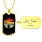 Drummer Necklace Drummer Retro Circle Necklace Stainless Steel or 18k Gold Dog Tag 24" Chain-Express Your Love Gifts