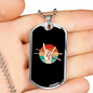 Drummer Necklace Drummer Retro Sunset Necklace Stainless Steel or 18k Gold Dog Tag 24" Chain-Express Your Love Gifts