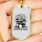 Drummer Necklace Drummers Be Crazy TranspArent Necklace Stainless Steel or 18k Gold Dog Tag 24" Chain-Express Your Love Gifts