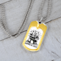 Drummer Necklace Drummers Be Crazy Yellow Necklace Stainless Steel or 18k Gold Dog Tag 24" Chain-Express Your Love Gifts