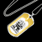 Drummer Necklace Drummers Be Crazy Yellow Necklace Stainless Steel or 18k Gold Dog Tag 24" Chain-Express Your Love Gifts