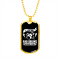 Drummer Necklace Golf and Drums Necklace Stainless Steel or 18k Gold Dog Tag 24" Chain-Express Your Love Gifts