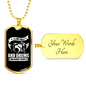 Drummer Necklace Golf and Drums Necklace Stainless Steel or 18k Gold Dog Tag 24" Chain-Express Your Love Gifts