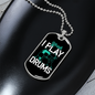 Drummer Necklace I Play Drums Necklace Stainless Steel or 18k Gold Dog Tag 24" Chain-Express Your Love Gifts