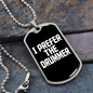 Drummer Necklace I Prefer the Drummer Necklace Stainless Steel or 18k Gold Dog Tag 24" Chain-Express Your Love Gifts