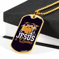 Drummer Necklace Jesus & Drums Necklace Stainless Steel or 18k Gold Dog Tag 24" Chain-Express Your Love Gifts