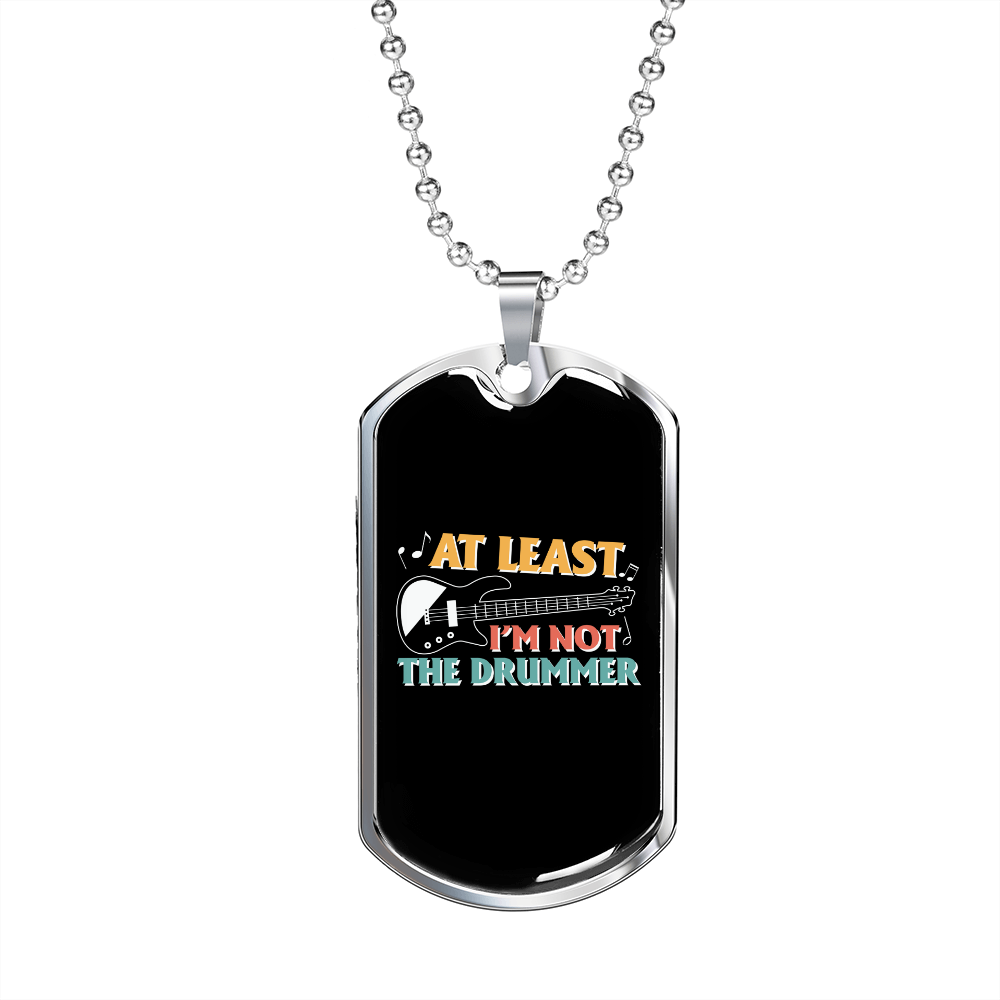 Drummer Necklace Not The Drummer Necklace Stainless Steel or 18k Gold Dog Tag 24" Chain-Express Your Love Gifts