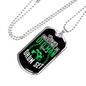 Drummer Necklace Old Man Drumset Green Necklace Stainless Steel or 18k Gold Dog Tag 24" Chain-Express Your Love Gifts