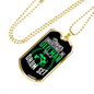 Drummer Necklace Old Man Drumset Green Necklace Stainless Steel or 18k Gold Dog Tag 24" Chain-Express Your Love Gifts