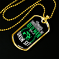 Drummer Necklace Old Man Drumset Green Necklace Stainless Steel or 18k Gold Dog Tag 24" Chain-Express Your Love Gifts