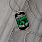 Drummer Necklace Old Man Drumset Green Necklace Stainless Steel or 18k Gold Dog Tag 24" Chain-Express Your Love Gifts