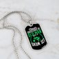 Drummer Necklace Old Man Drumset Green Necklace Stainless Steel or 18k Gold Dog Tag 24" Chain-Express Your Love Gifts