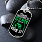 Drummer Necklace Old Man Drumset Green Necklace Stainless Steel or 18k Gold Dog Tag 24" Chain-Express Your Love Gifts
