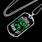 Drummer Necklace Old Man Drumset Green Necklace Stainless Steel or 18k Gold Dog Tag 24" Chain-Express Your Love Gifts