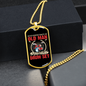 Drummer Necklace Old Man Drumset Red Necklace Stainless Steel or 18k Gold Dog Tag 24" Chain-Express Your Love Gifts