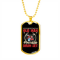 Drummer Necklace Old Man Drumset Red Necklace Stainless Steel or 18k Gold Dog Tag 24" Chain-Express Your Love Gifts