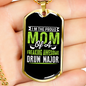 Drummer Necklace Proud Mom of Drum Major Necklace Stainless Steel or 18k Gold Dog Tag 24" Chain-Express Your Love Gifts