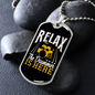 Drummer Necklace Relax Drummer is Here Necklace Stainless Steel or 18k Gold Dog Tag 24" Chain-Express Your Love Gifts