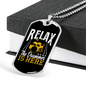 Drummer Necklace Relax Drummer is Here Necklace Stainless Steel or 18k Gold Dog Tag 24" Chain-Express Your Love Gifts