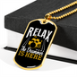 Drummer Necklace Relax Drummer is Here Necklace Stainless Steel or 18k Gold Dog Tag 24" Chain-Express Your Love Gifts