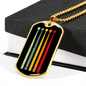 Drummer Necklace Retro Drumstick Necklace Stainless Steel or 18k Gold Dog Tag 24" Chain-Express Your Love Gifts