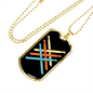 Drummer Necklace Retro Drumsticks Necklace Stainless Steel or 18k Gold Dog Tag 24" Chain-Express Your Love Gifts