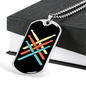 Drummer Necklace Retro Drumsticks Necklace Stainless Steel or 18k Gold Dog Tag 24" Chain-Express Your Love Gifts